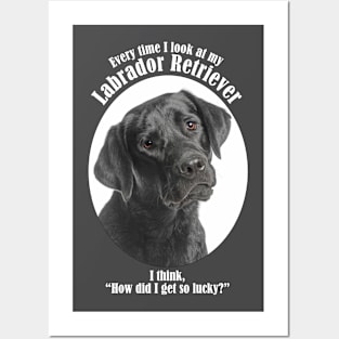 Lucky Black Lab Posters and Art